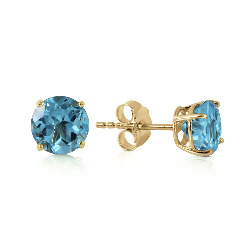 0.95 Carat 14K Solid Yellow Gold Honored Guest Blue Topaz Earrings