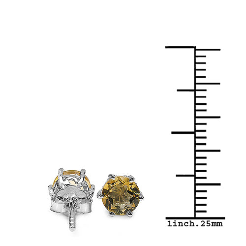 1.54 Carat Genuine Citrine .925 Sterling Silver Earrings