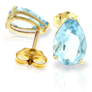 3.15 Carat 14K Solid Yellow Gold The Wave Smiled Aquamarine Earrings