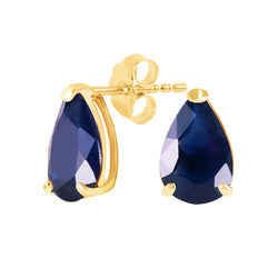 3 Carat 14K Solid Yellow Gold Last Lady Standing Sapphire Earrings