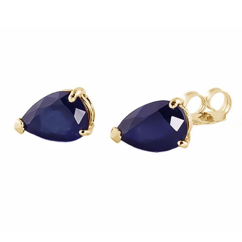 3 Carat 14K Solid Yellow Gold Last Lady Standing Sapphire Earrings