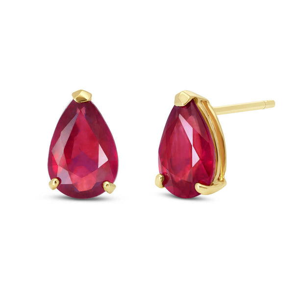 3.5 Carat 14K Solid Yellow Gold I Kept Thinking Ruby Earrings