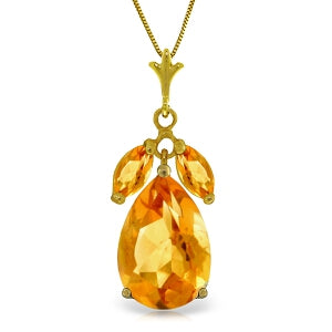 6.5 Carat 14K Solid Yellow Gold Triumph Citrine Necklace