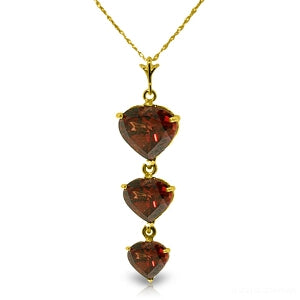 3.03 Carat 14K Solid Yellow Gold Winter Love Garnet Necklace