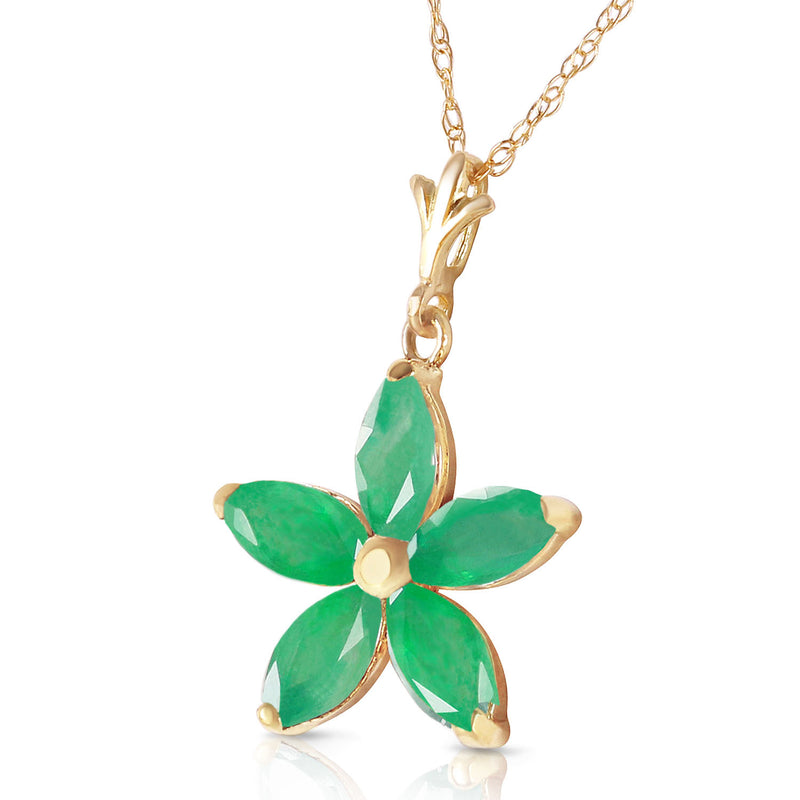 1.4 Carat 14K Solid Yellow Gold Lulu Emerald Necklace
