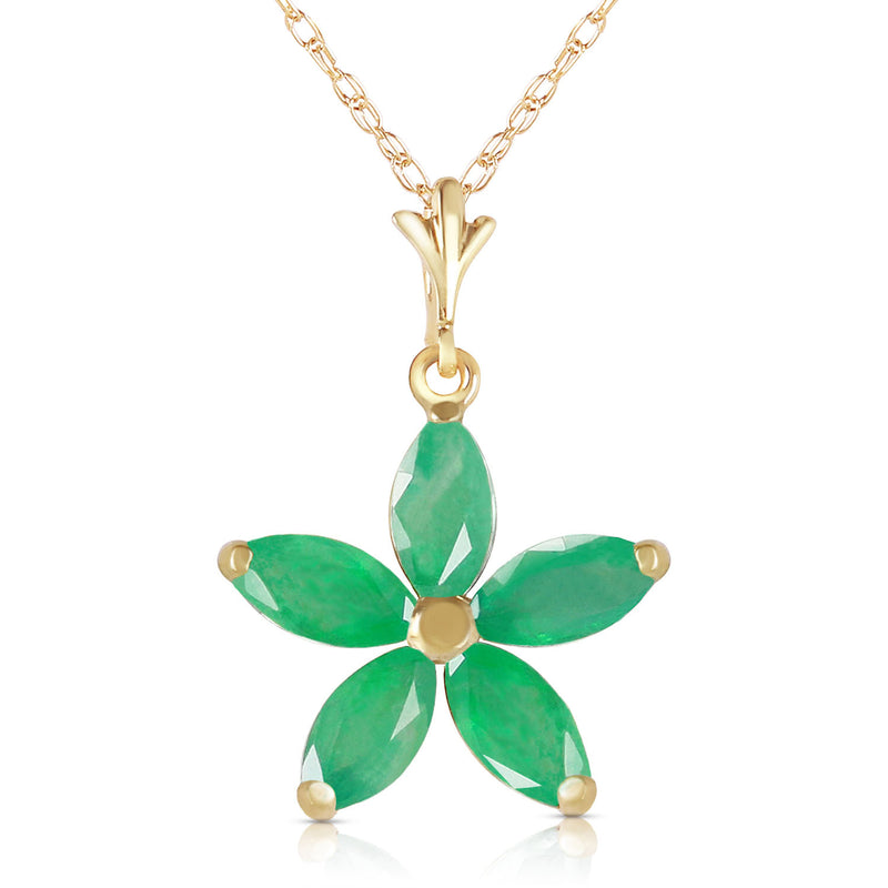1.4 Carat 14K Solid Yellow Gold Lulu Emerald Necklace