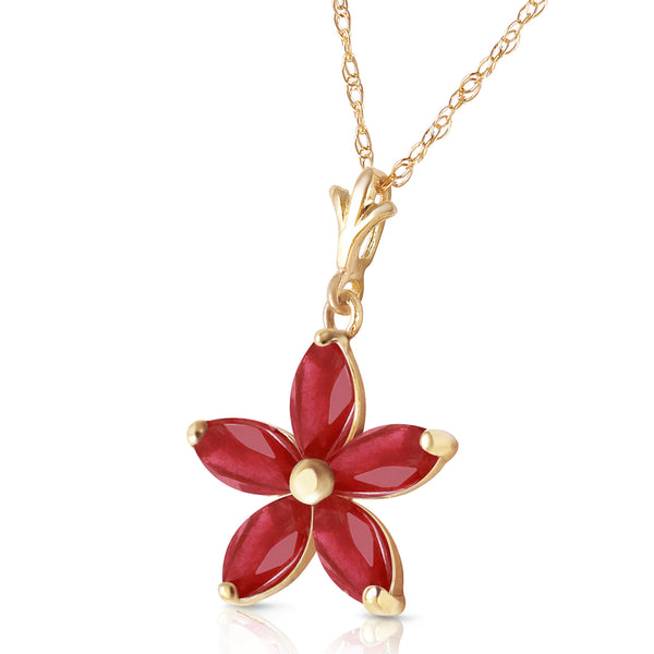 1.4 Carat 14K Solid Yellow Gold Festival Of Hope Ruby Necklace