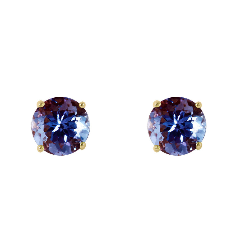 0.95 Carat 14K Solid Yellow Gold Joy In Your Eyes Tanzanite Earrings