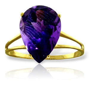 5 Carat 14K Solid Yellow Gold Not Just Slightly Amethyst Ring