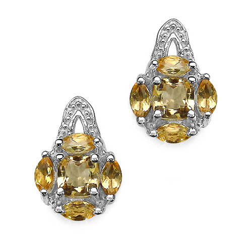 1.52 Carat Genuine Citrine .925 Sterling Silver Earrings