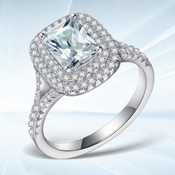 Sterling Silver Cake Engagement Wedding Ring for Women