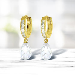11.1 Carat 14K Solid Yellow Gold Countess White Zirconia Earrings