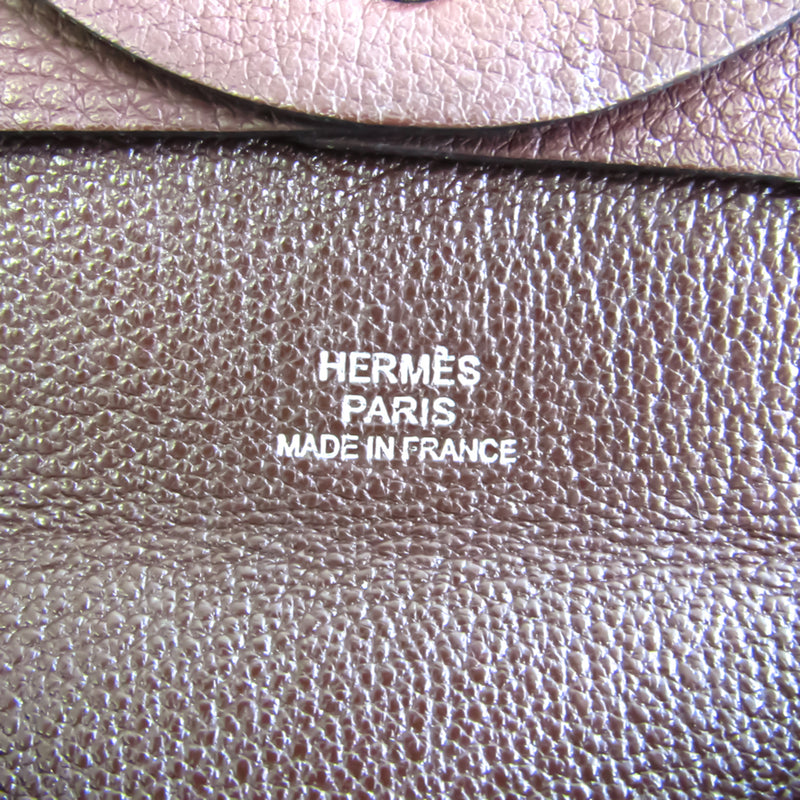 Hermes Bastia Unisex Taurillon Clemence Leather Coin Purse/coin Case Brown