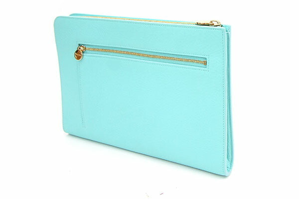 Tiffany Clutch Bag Blue Leather Womens Mens