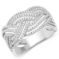 0.49 Carat Genuine White Diamond 14K White Gold Ring (G-H Color, SI1-SI2 Clarity)