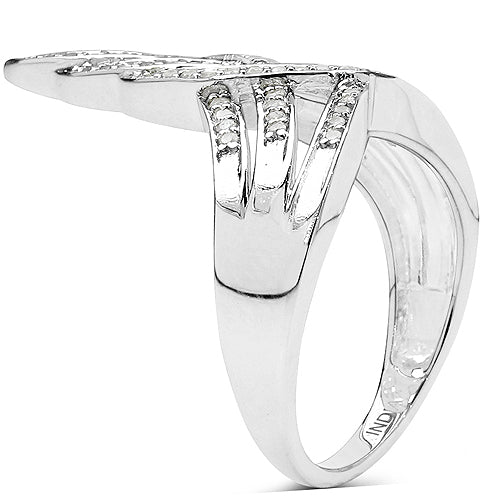 0.51 Carat Genuine White Diamond .925 Sterling Silver Ring