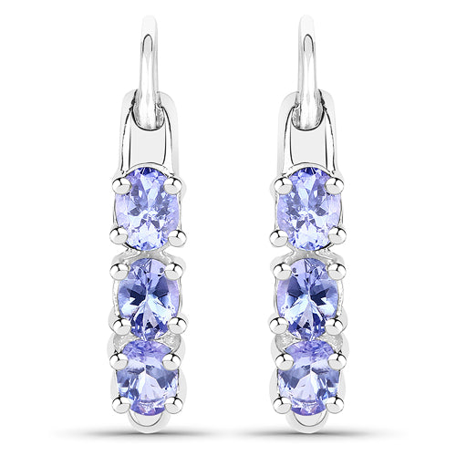 1.02 Carat Tanzanite 10K White Gold Earrings