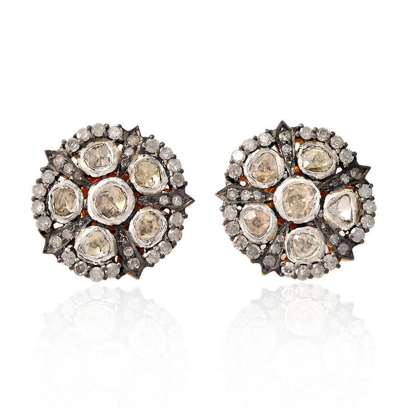 2.68ct Diamond 18k Gold 925 Sterling Silver Stud Earrings Jewelry