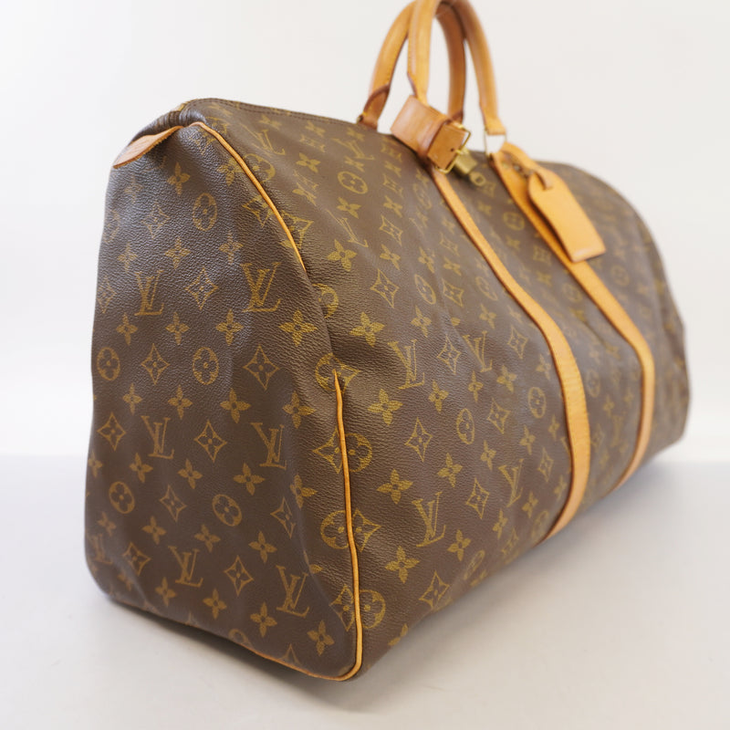 Auth Louis Vuitton Monogram Keepol 55 M41424 MenWomenUnisex Boston BagHandbag