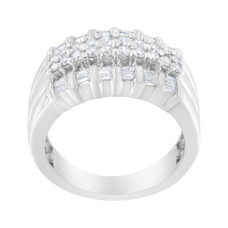 14kt White Gold 1ct TDW Diamond Modern Band Ring (H-II1-I2)