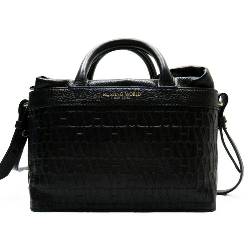 Hunting World HUNTING WORLD Handbag Shoulder Bag 2Way Black Leather