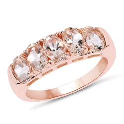 2.00 Carat Genuine Morganite .925 Sterling Silver Ring