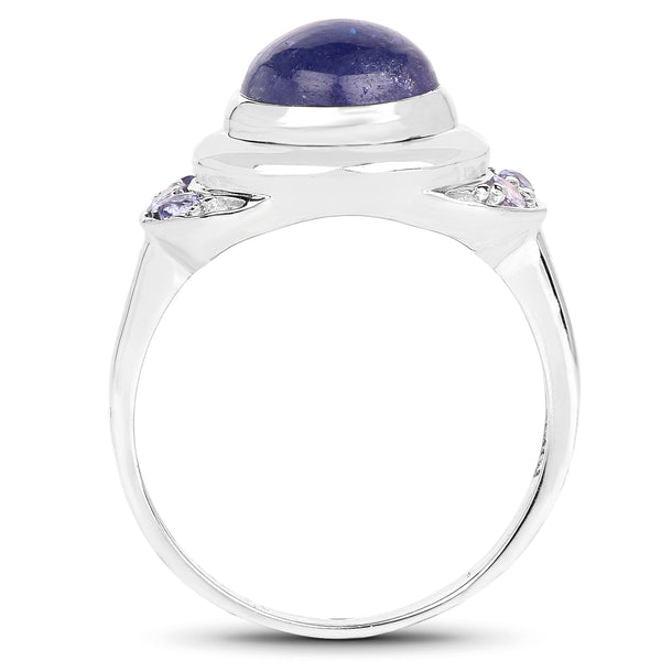 3.96 Carat Genuine Tanzanite .925 Sterling Silver Ring