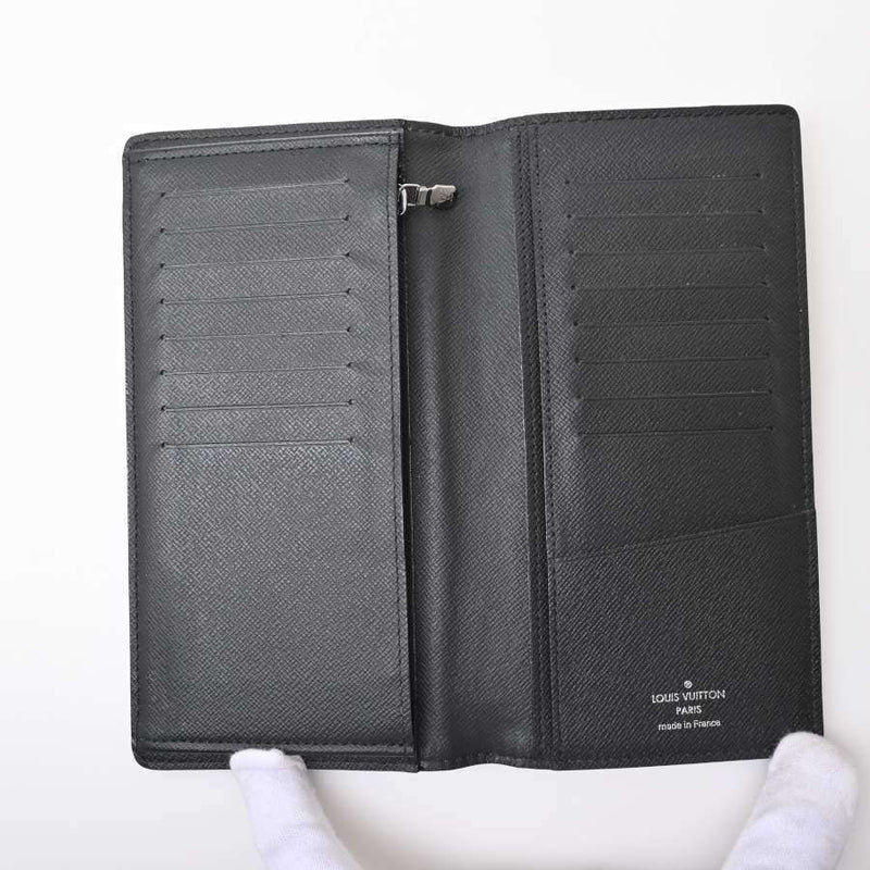 LOUIS VUITTON eclipse Brazza bi-fold wallet black PVC leather