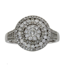 Genuine 1.00ct Diamond Ring 14KT White Gold