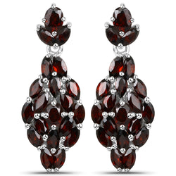 5.12 Carat Genuine Garnet .925 Sterling Silver Earrings