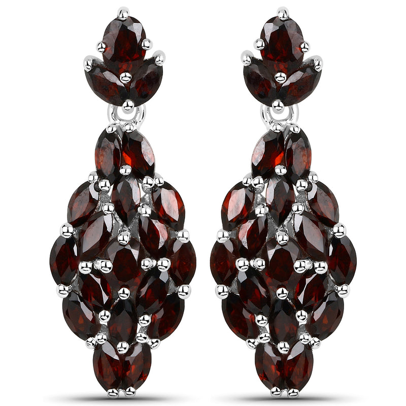 5.12 Carat Genuine Garnet .925 Sterling Silver Earrings