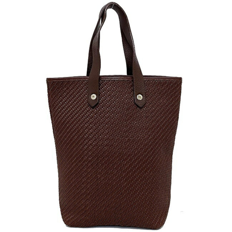 Hermes Handbag Amedaba Diago PM Brown Leather Canvas HERMES Tote Bag Ladies
