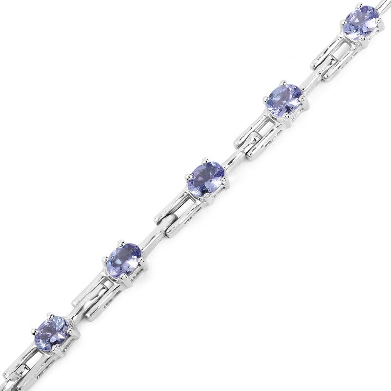 2.72 Carat Genuine Tanzanite .925 Sterling Silver Bracelet