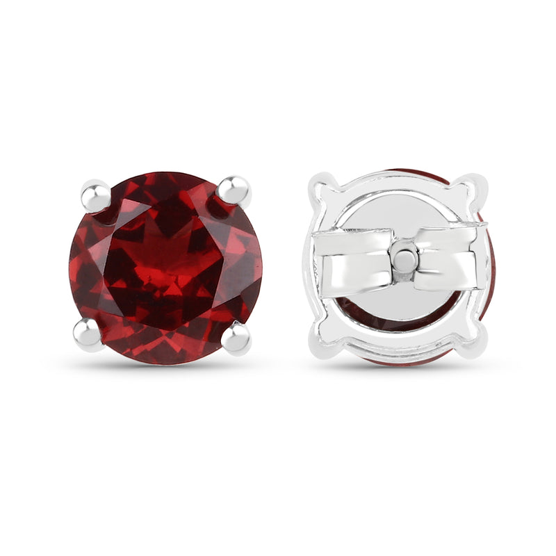 1.90 Carat Genuine Garnet .925 Sterling Silver Earrings