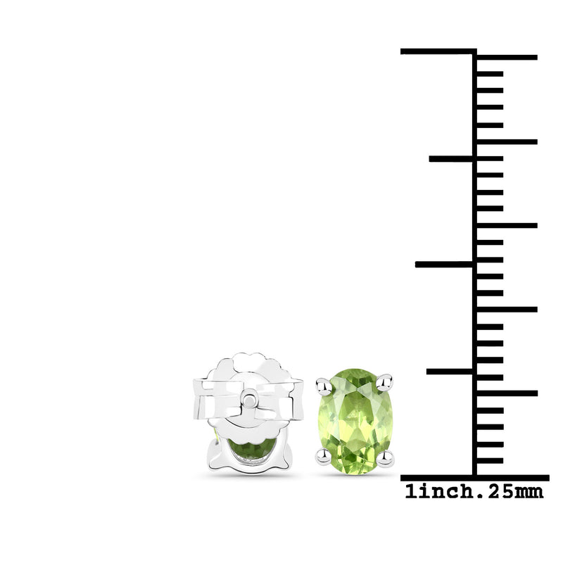 1.56 Carat Genuine Peridot .925 Sterling Silver Earrings