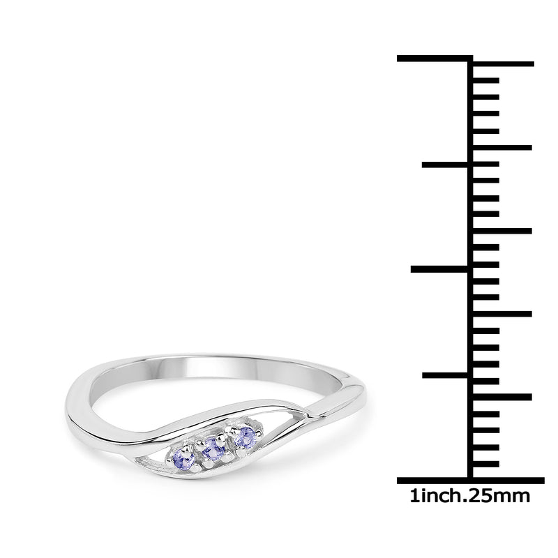 0.06 Carat Genuine Tanzanite .925 Sterling Silver Ring