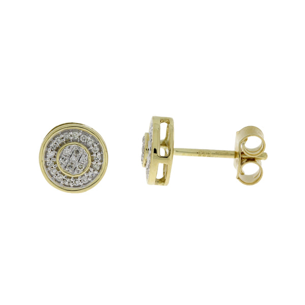 Natural .12ct Diamond Earrings 14KT Yellow Gold