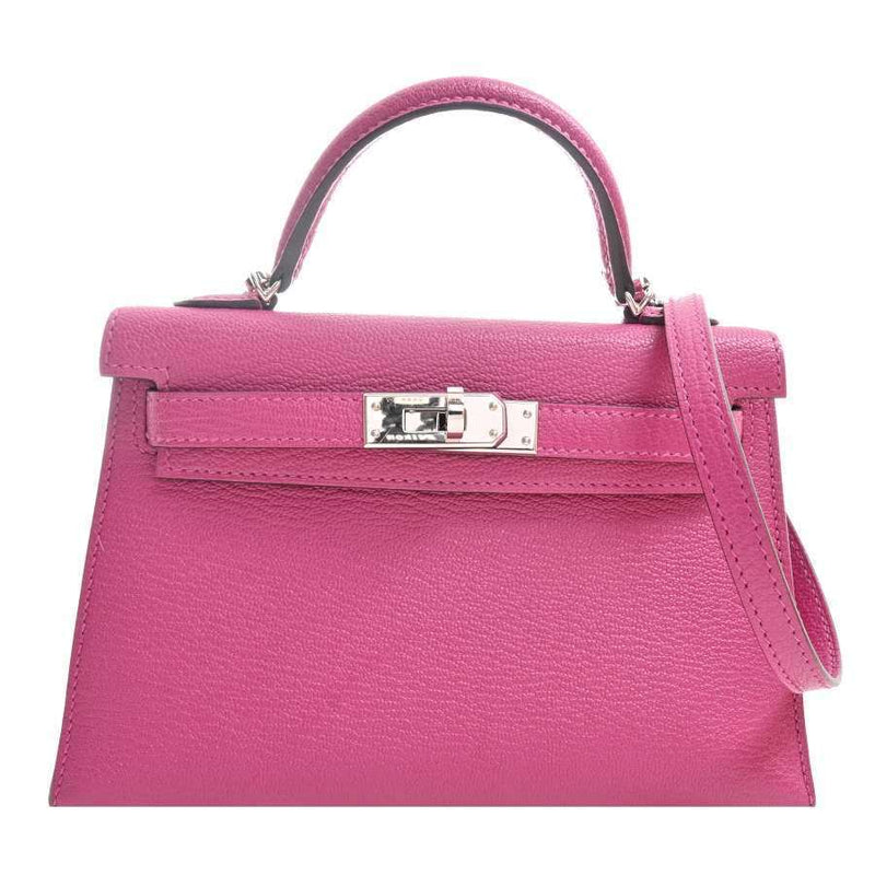 Hermes Kelly Womens Chevre Leather Shoulder Bag Purple