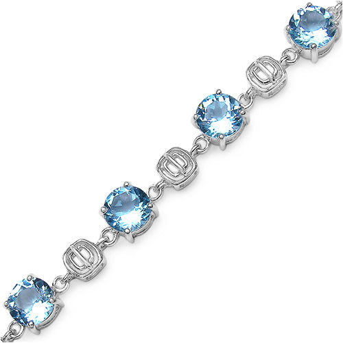 16.00 Carat Genuine Blue Topaz .925 Sterling Silver Bracelet