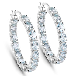 5.70 Carat Genuine Blue Topaz .925 Sterling Silver Earrings