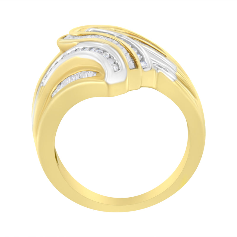10K Yellow Gold 1/2 Carat TDW Diamond Bypass Ring (H-ISI2-I1)