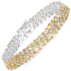 12.88 Carat Genuine Citrine .925 Sterling Silver Bracelet