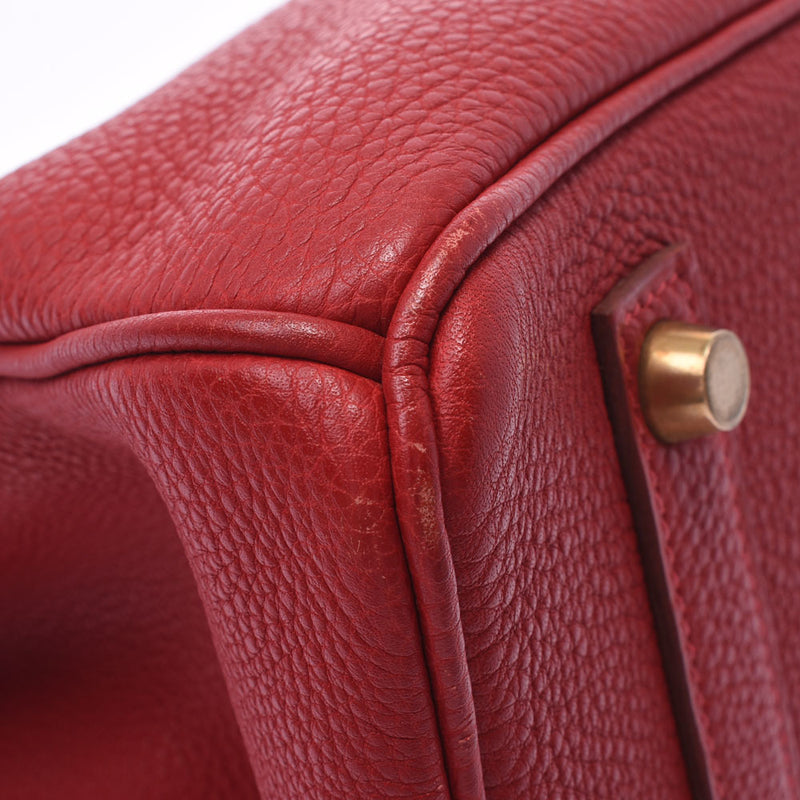 HERMES Hermes Birkin 35 Rouge Biff  E engraved around 2001 Unisex Togo handbag