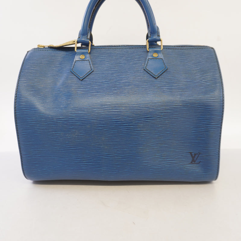 Auth Louis Vuitton Epi Speedy 30 M43005 Womens Boston BagHandbag Toledo Blue