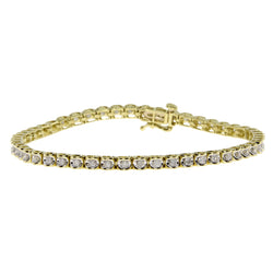 Genuine 1.00ct Diamond Tennis Bracelet 14KT Yellow Gold