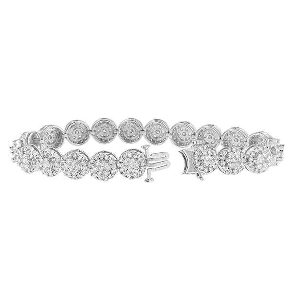 14K White Gold 9 1/2ct. TDW Round-cut Diamond Bracelet (H-ISI2-I1)