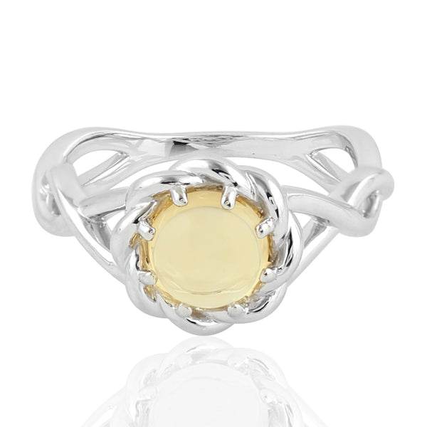 1.98ct Yellow Citrine Cocktail Ring 925 Sterling Silver Jewelry