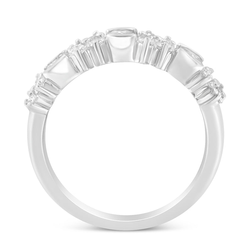 14k White Gold 1ct TDW Round Diamond Band Ring (H-I SI2-I1)