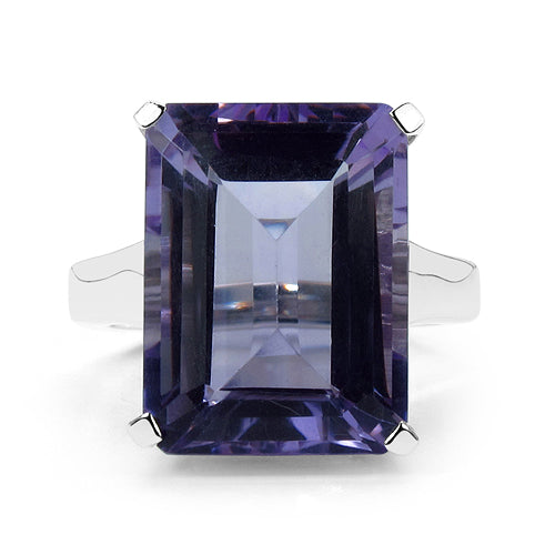 11.47 Carat Genuine Amethyst .925 Sterling Silver Ring