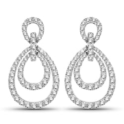 0.76 Carat Genuine White Diamond 14K White Gold Earrings (E-F Color, SI Clarity)